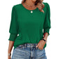 ⏰Limited Time Sale-50% OFF🏖️Women Dressy Casual 3/4 Length Sleeve Blouses with Smocked Cuffs