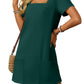 💕Summer Promotion 50% OFF👗Women's Casual Square Neck Pocket Short Sleeve Dress with Pockets