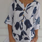 🎉HOT SALE 49% OFF💐–Women's Printed Linen V-Neck Loose Tunic Top