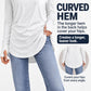 ✨Best Seller-50% OFF💐Women's Casual Crewneck Long Sleeve Top With Thumb Holes and Curved Hem