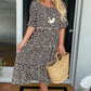 ☄️Summer Sale 50% OFF🎉Round Neck Polka Dot Print Midi Dress