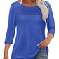 🔥Last Day 60% OFF🔥 2025 Women's 3/4 Length Sleeve Top Pleated Front T-Shirt