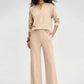 🍂⏳LIMITED-TIME 70% OFF! ✨Women's 2 Piece Outfits V Neck Lounge Set | Raglan Long Sleeve Top & Wide Leg Pants