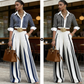 💞SUMMER HOT SALE💞50K+ SOLD!💥60% OFF! 🔥 Women's Striped Shirt & Wide-Leg Pants 2-Piece Set