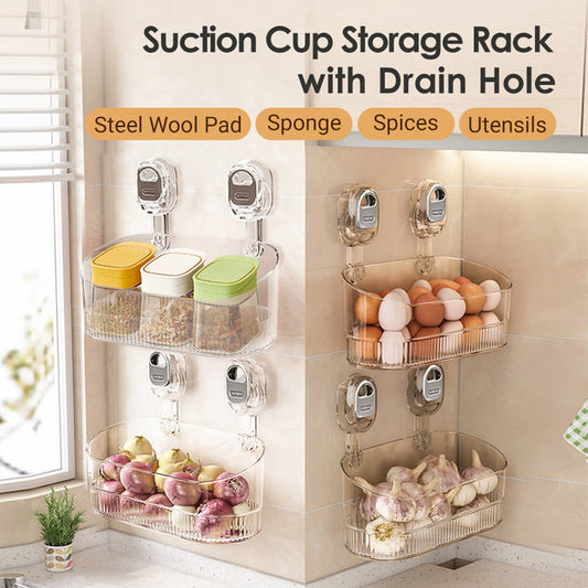 🔥Hot Sale 50% Off🔥Suction Cup Storage Rack with Drain Hole