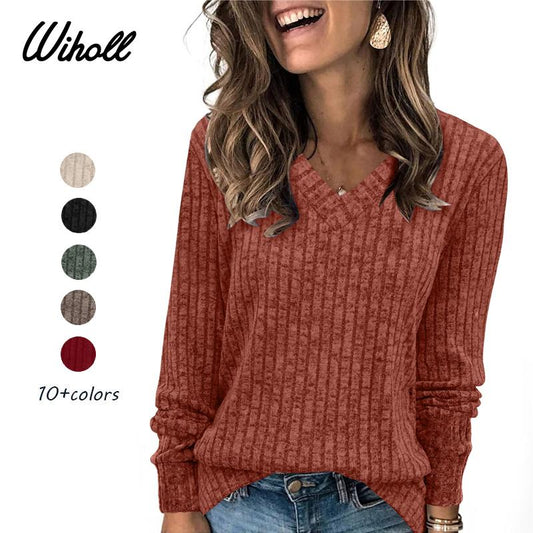 💖LAST DAY SALE 50% OFF✨Women's Casual Long Sleeve V-Neck Knit Tunic Top