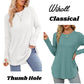 ✨Best Seller-50% OFF💐Women's Casual Crewneck Long Sleeve Top With Thumb Holes and Curved Hem