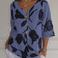 🎉HOT SALE 49% OFF💐–Women's Printed Linen V-Neck Loose Tunic Top