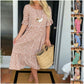 ☄️Summer Sale 50% OFF🎉Round Neck Polka Dot Print Midi Dress
