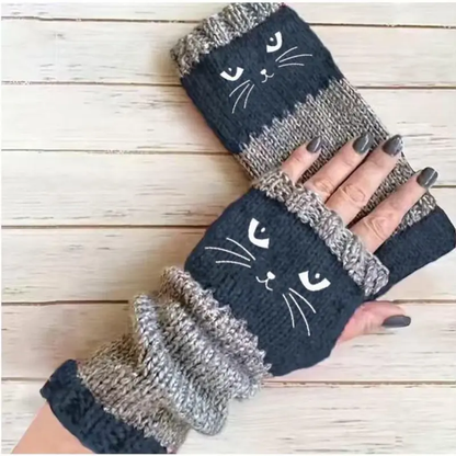 🎁Last Day Promotion 50% OFF🐱 Cute Women’s Knitted Cat Gloves — For Warm Hands & Free Fingers🧶