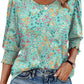⏰Limited Time Sale-50% OFF🏖️Women Dressy Casual 3/4 Length Sleeve Blouses with Smocked Cuffs