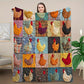 🔥Last Day Promotion 60% OFF🌲🎁Vintage Chicken Print Flannel Blanket🐔