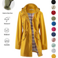 🥰50% OFF🧥Women's Solid-Color Hooded Windbreaker Jacket🍃Drawstring Waist, Zip & Button Closure, Waterproof Long-Sleeve Casual Outerwear Coat for Spring & Fall