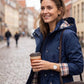 🥰50% OFF🧥Women's Solid-Color Hooded Windbreaker Jacket🍃Drawstring Waist, Zip & Button Closure, Waterproof Long-Sleeve Casual Outerwear Coat for Spring & Fall
