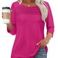 🔥Last Day 60% OFF🔥 2025 Women's 3/4 Length Sleeve Top Pleated Front T-Shirt