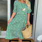 ☄️Summer Sale 50% OFF🎉Round Neck Polka Dot Print Midi Dress