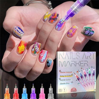 🎁New Year Sale 70% OFF!!💅🎨12 Colors Nail Art Pens Set
