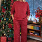 🎅Last Week-50% Off💝Women's Glitter Pullover Sweater & Pants 2-Piece Set
