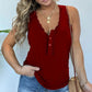 🔥FREE SHIPPING for 2 peices 💝Women's V-neck Button Sleeveless Tank Top