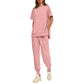 Women’s Casual Loose Fit Two-Piece T-Shirt & Pants Tracksuit Set