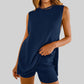 Women's Summer Sleeveless Knit Tops and Shorts 2-Piece Outfits