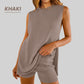 Women's Summer Sleeveless Knit Tops and Shorts 2-Piece Outfits