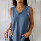 💐Linen and cotton sleeveless T-shirt for women