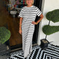 🔥Summer Hot sale 60%OFF 🔥Round Neck Slit Hem Striped Maxi Dress