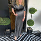 🔥Summer Hot sale 60%OFF 🔥Round Neck Slit Hem Striped Maxi Dress