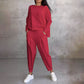 ❤️‍🔥Clearance Sale-50% OFF🤍Round-Neck Long-Sleeved Top ＆ Pants 2-Piece Set