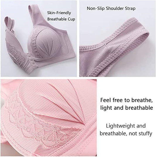 Front Button Breathable Skin-Friendly Cotton Bra