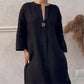 🍂Casual Breathable 3/4 Sleeves V Neck Solid Color Dress