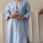 🍂Casual Breathable 3/4 Sleeves V Neck Solid Color Dress