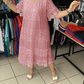 Solid Color Short Sleeve Lace Dress