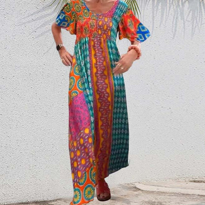 🔥Buy 2 get 20% off🔥Women’s Bohemian Patchwork Colorful Maxi Dress