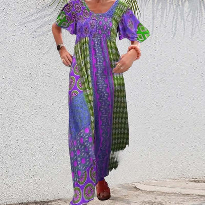🔥Buy 2 get 20% off🔥Women’s Bohemian Patchwork Colorful Maxi Dress