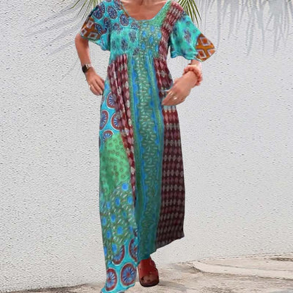 🔥Buy 2 get 20% off🔥Women’s Bohemian Patchwork Colorful Maxi Dress