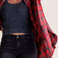 🔥Free Shipping✈️Women's Seams Raw Edge Washed Oversized Shirt Jacket With Pockets