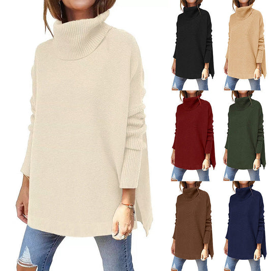🔥Winter Hot Sale-50% OFF🔥Women's Turtleneck Oversize Hem Knit Pullover Sweater