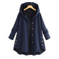 Warm Jacket with Button Closure and Hood