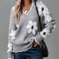 💃LAST DAY 50% OFF✨🍂Women's Floral Pattern Scallop Trim Sweater