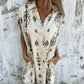 💕Summer Hot Sale 60% OFF👗Loose-Fit Printed Short Sleeve Dress with Pockets
