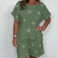 💥Early Summer Sale 50% OFF💕Casual Printed Cotton-Linen Short Sleeve Shorts Set
