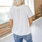 ✨2025 Hot Sale-50% Discount✨Women's Casual Pleated V-Neck Short-Sleeve Top