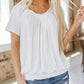 ✨2025 Hot Sale-50% Discount✨Women's Casual Pleated V-Neck Short-Sleeve Top