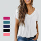 ✨2025 Hot Sale-50% Discount✨Women's Casual Pleated V-Neck Short-Sleeve Top