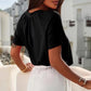 ✨2025 Hot Sale-50% Discount✨Women's Casual Pleated V-Neck Short-Sleeve Top