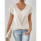 💥BIG SALE💷Best Price👚Casual Short Sleeve Elegant V-neck Twist Tee