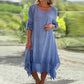 💖Limited Sale 50% OFF💖Women's Elegant Solid Color Round Neck Loose Fit Dress