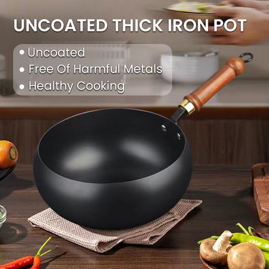 💥Pure Hand Forged Cast Uncoated Thick Iron Skillet🍳